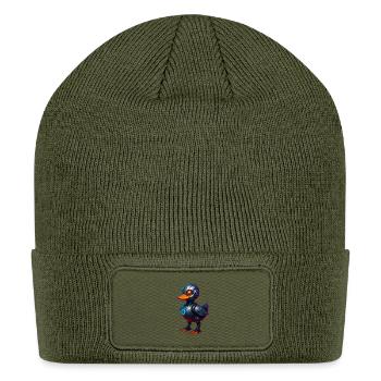 Trending Futuristic Design – Viral Cyber AI Art |  - Patch Beanie - olive - Front