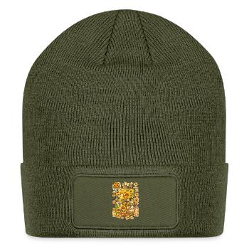 Vibrant Artistic Long Sleeve - Patch Beanie - olive - Front