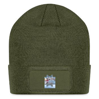 Amsterdam Vibes – Aesthetic Travel Design - Patch Beanie - olive - Front