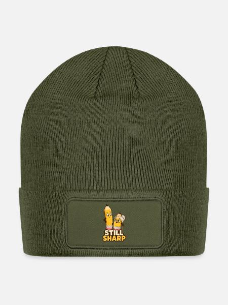 Still Sharp Retirement Pencil Humor - Patch Beanie - olive