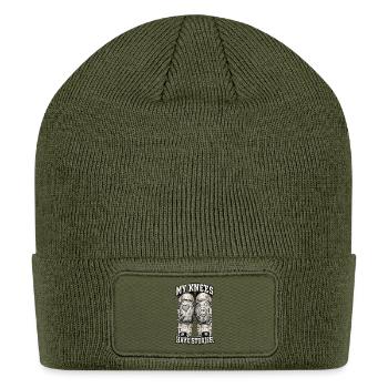 My Knees Have Stories - Patch Beanie - olive - Front