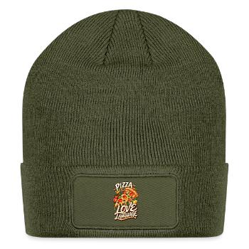 Pizza Is My Love Language - Patch Beanie - olive - Front