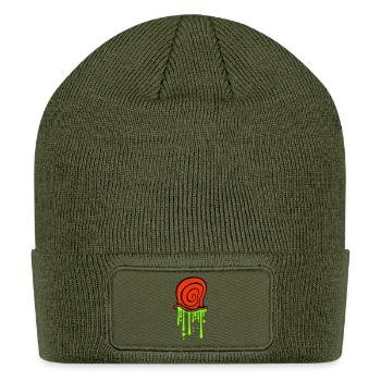 Snail shell Slime Disgusting Slimy Drops Dripping - Patch Beanie - olive - Front