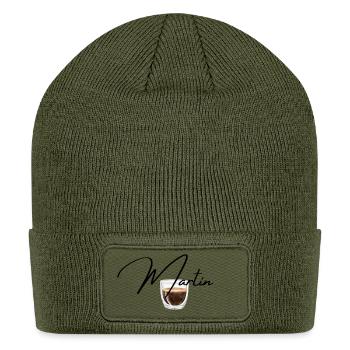 Barista Martin Name Coffee Shop Espresso Amsterdam - Patch Beanie - olive - Front