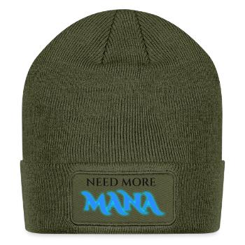 Need More Mana Neon Typography - Patch Beanie - olive - Front