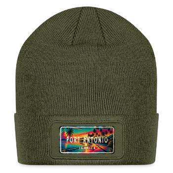 Port Antonio Jamaica - Caribbean Island Paradise - Patch Beanie - olive - Front