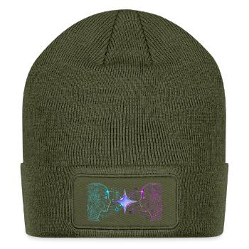 Twin Circuit Minds - Patch Beanie - olive - Front