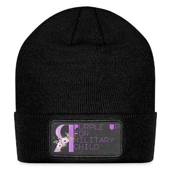 Purple Up for Military Child - Patch Beanie - black - Front