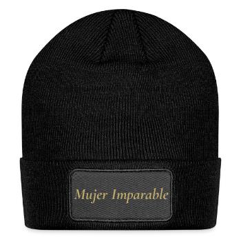 Empoderamiento de la Mujer Diseño Minimalista - Patch Beanie - black - Front