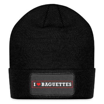 French Bread Baguette - Patch Beanie - black - Front
