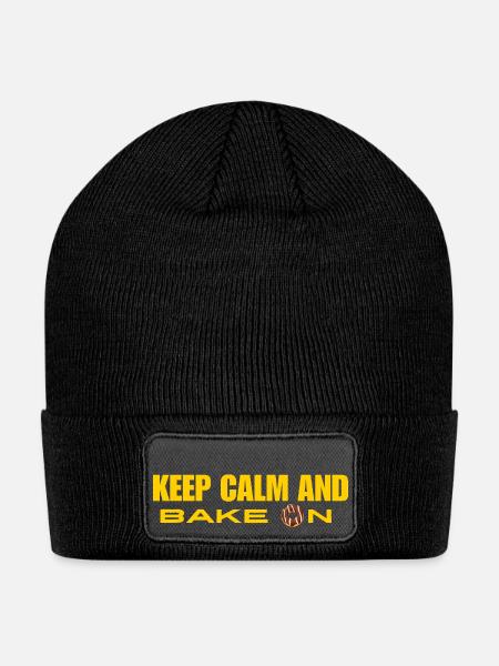 KEEP CALM AND BAKE ON - Patch Beanie - black