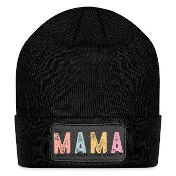 This Mama Wears Her Heart on Her Sleeve - Patch Beanie - black - Front