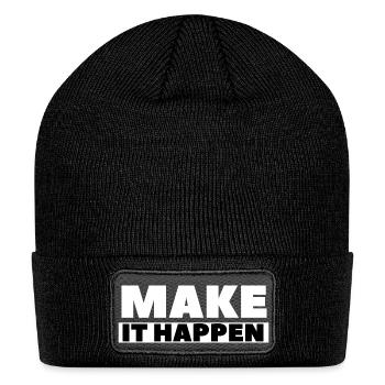 Make it happen - Patch Beanie - black - Front