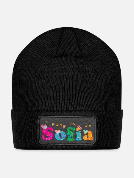 Sopfia - Patch Beanie - black