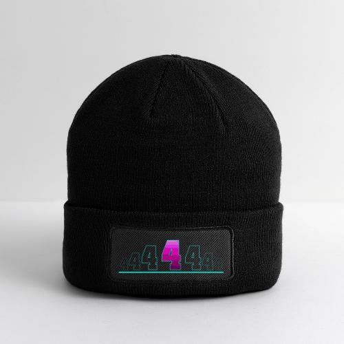Number 4 in Magenta: Varsity Font - Patch Beanie