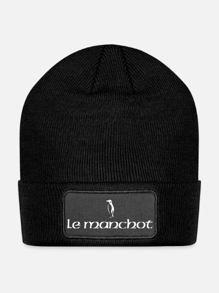 Le Manchbot Monochrome Penguin - Patch Beanie - black