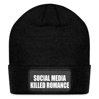 social media killed romance - Patch Beanie - black - Front