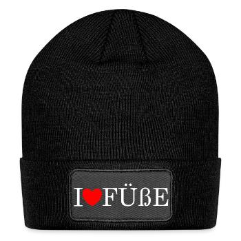 No Socks Allowed Sign Feet - Patch Beanie - black - Front