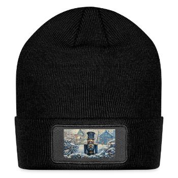 Winter Nutcracker in Snow Village - Patch Beanie - black - Front