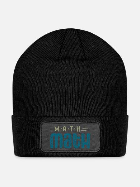 Math Word Art: MATH Equals Much - Patch Beanie - black