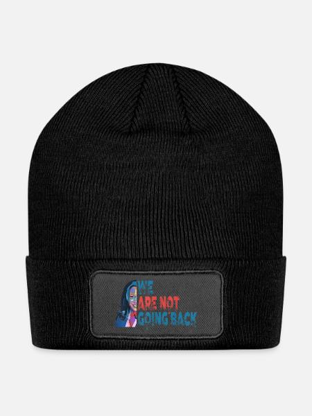 Mens Womens Vintage We Are Not Going Back Funny S - Patch Beanie - black