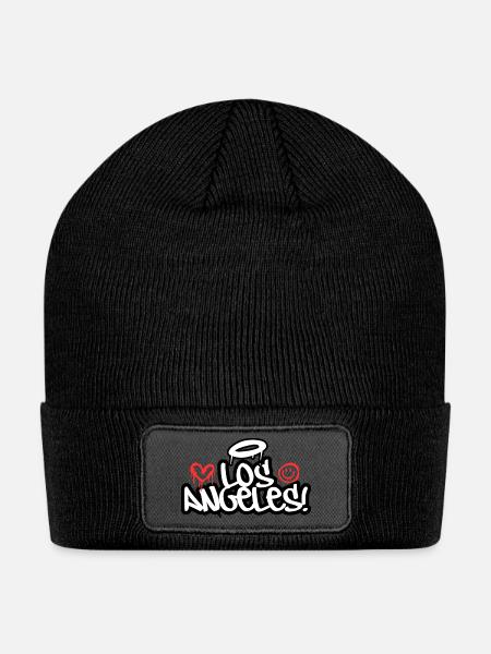 Los Angeles Graffiti Heart Smile - Patch Beanie - black
