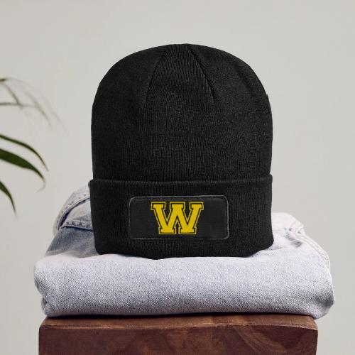 Letter W – Capital Athletic Alphabet Monogram - Patch Beanie