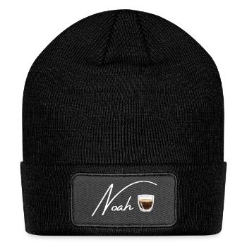 Barista Noah Name Coffee Shop Espresso Amsterdam - Patch Beanie - black - Front