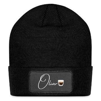 Barista Oliver Name Espresso Coffee Shop Amsterdam - Patch Beanie - black - Front