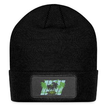 Sea Turtle Under The Coconut Tree - Patch Beanie - black - Front