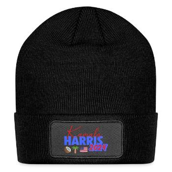Kamala Harris 2024 Funny Coconut Tree Political Hu - Patch Beanie - black - Front