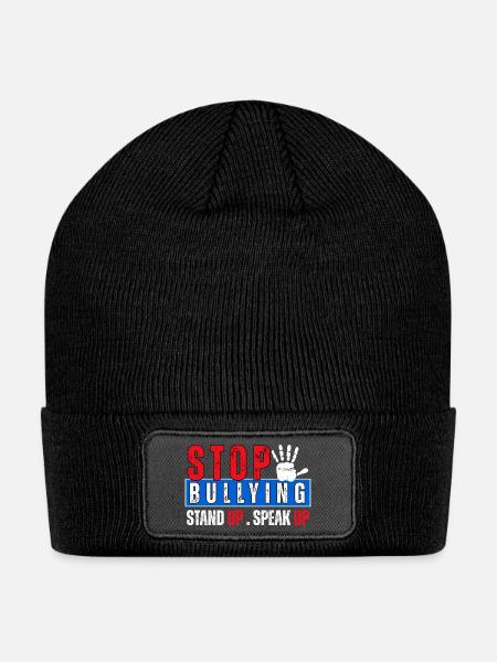 Stop Bullying – Stand Up, Speak Up - Patch Beanie - black