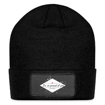 I’m so proud of you - Patch Beanie - black - Front