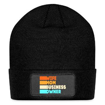 Small Business Owner Wife Mom Entrepreneur - Patch Beanie - black - Front
