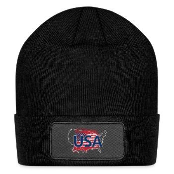 Usa map - Patch Beanie - black - Front