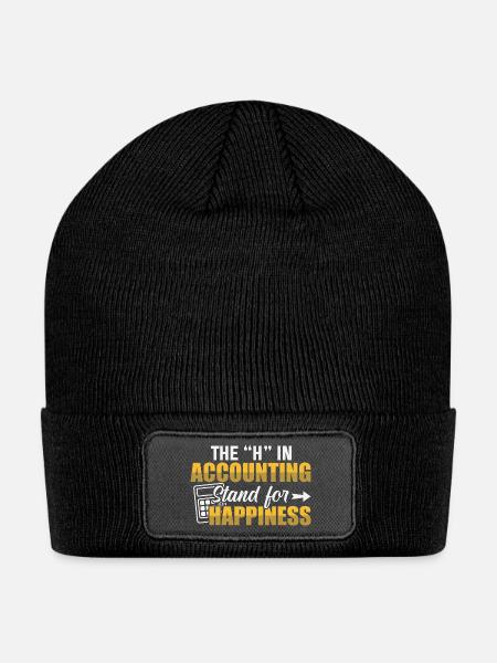 Funny Accountant | Accounting Stand For Happiness - Patch Beanie - black