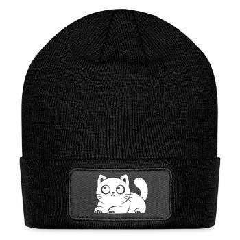 Cozy Cat Tomcat Face - Patch Beanie - black - Front