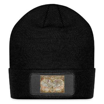 1594 Orbis Terrarum Typus Double Hemisphere World - Patch Beanie - black - Front