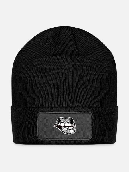 mouth - Patch Beanie - black