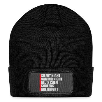Silent Night Gaming Night All Calm Screens Bright - Patch Beanie - black - Front