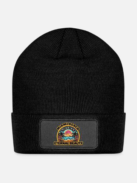 FLORIDA - miami beach - Patch Beanie - black