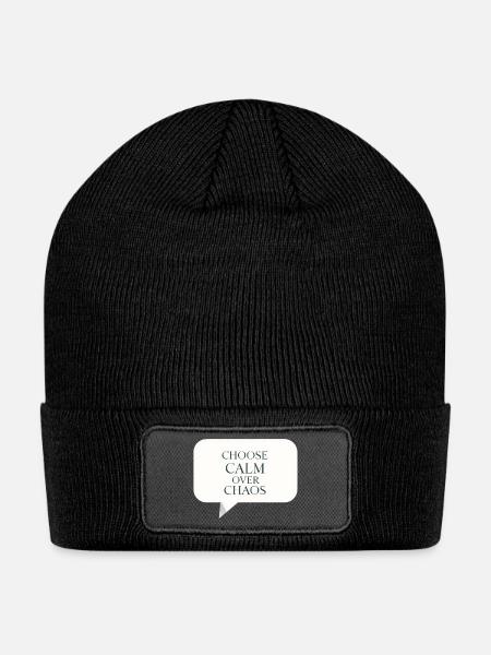 Choose Calm Over Chaos - Patch Beanie - black