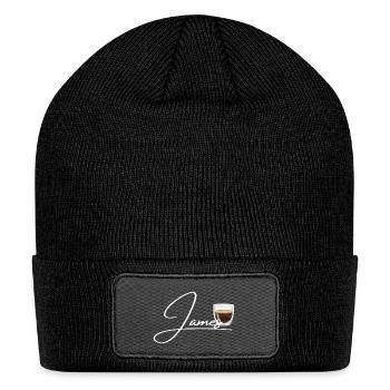 Barista James Name Coffee Shop Espresso Amsterdam - Patch Beanie - black - Front