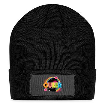 Queer Typo for Pride Month Equal Rights LGBTQ - Patch Beanie - black - Front