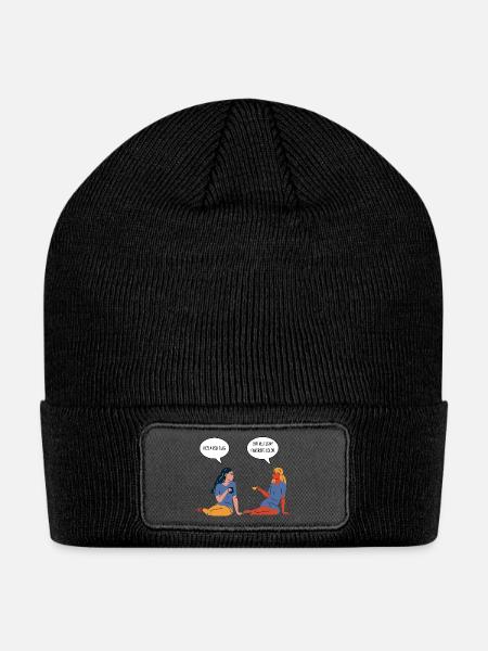 He's a red flag. But red is my favorite color. - Patch Beanie - black