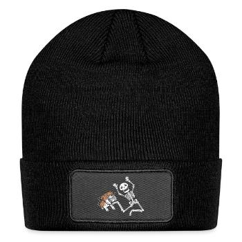 Skeleton running - Patch Beanie - black - Front