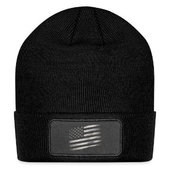 Drapeau Américain Artistique Déchiré - Patch Beanie - black - Front