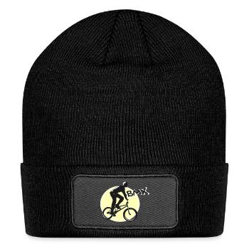 BMX Rider Silhouette Circle - Patch Beanie - black - Front