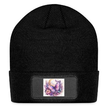 Moonlit_Lavender_Butterfly - Patch Beanie - black - Front