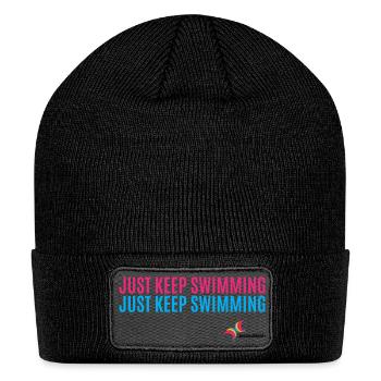 Just Keep Swimming design - Patch Beanie - black - Front